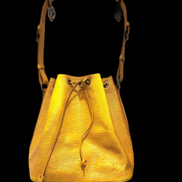Louis Vuitton Petit Noe Epi Tassily Yellow Drawstring Bucket Bag - Picture 1 of 14